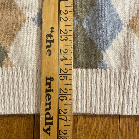 Dockers Wool Sweater Men's Size XL* Tan Multicolor Argyle Casual Crew Neck - Picture 12 of 12